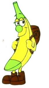 Mochilo, plátano con mochila protagonista de la serie de dibujos "Los Fruitis"